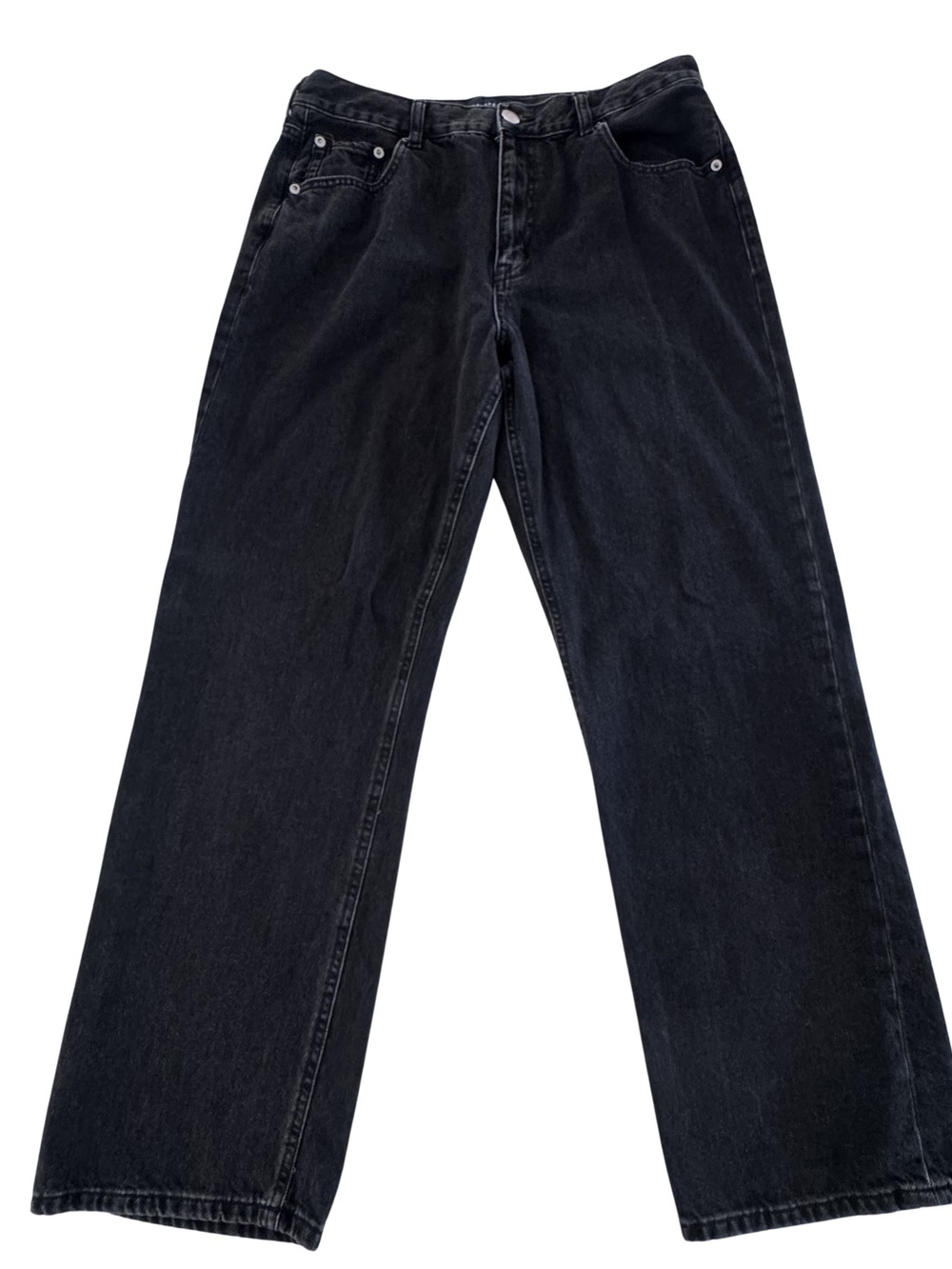 Aeropostale 90s Baggy Jeans Womens 14 Black High Rise Wide Leg Denim